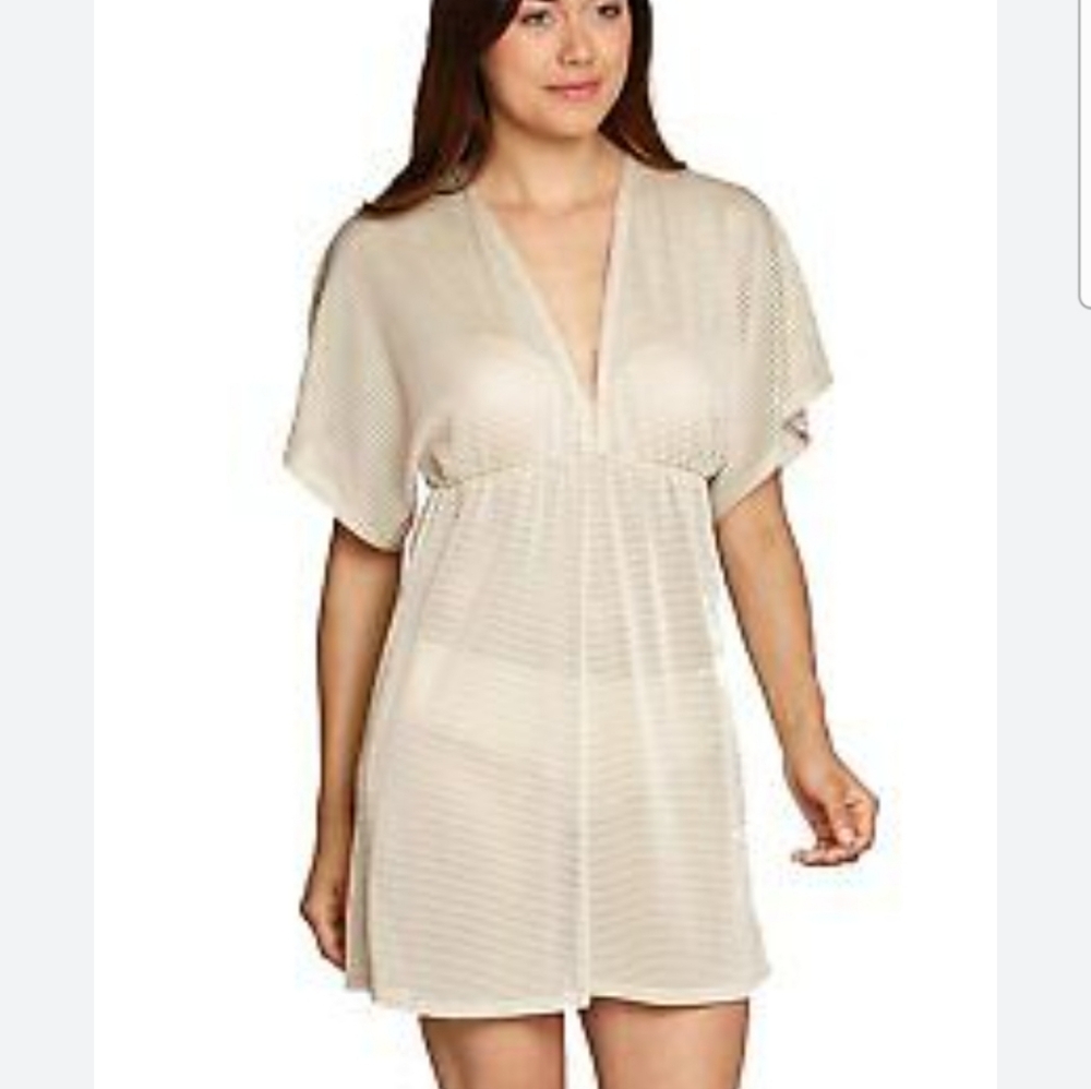 Jordan Taylor Womens Beige Fish-Net Swim Coverup Womens Size Medium